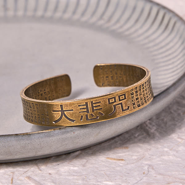 Great Compassion Mantra Copper Brass Luck Power Bracelet Bangle - Image 3