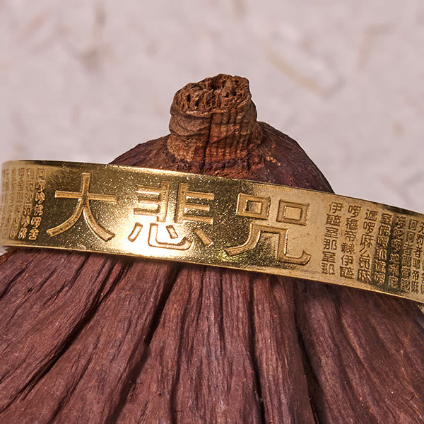 Great Compassion Mantra Copper Brass Luck Power Bracelet Bangle - Image 9
