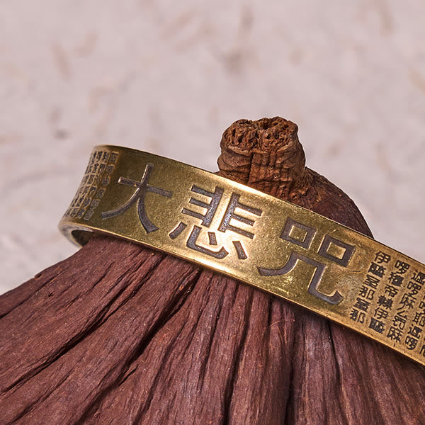 Great Compassion Mantra Copper Brass Luck Power Bracelet Bangle - Image 4