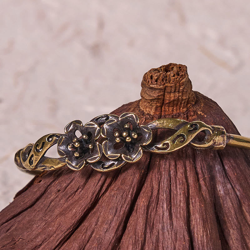 Flowers Leaves Copper Brass Luck Healing Cuff Bracelet Bangle - Image 14