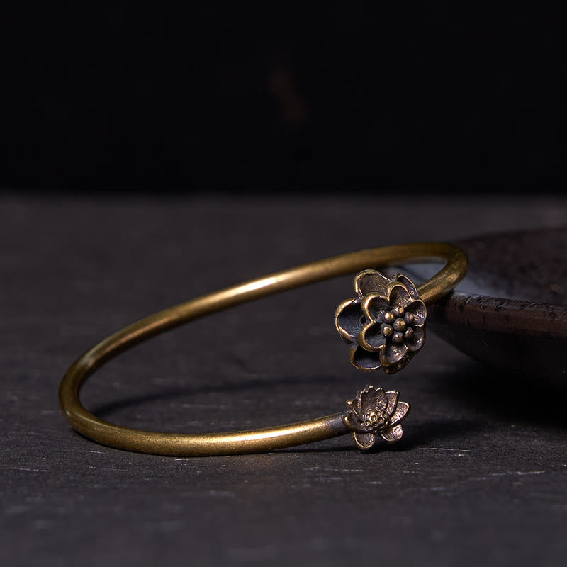 Peach Blossom Copper Brass Healing Bracelet Bangle
