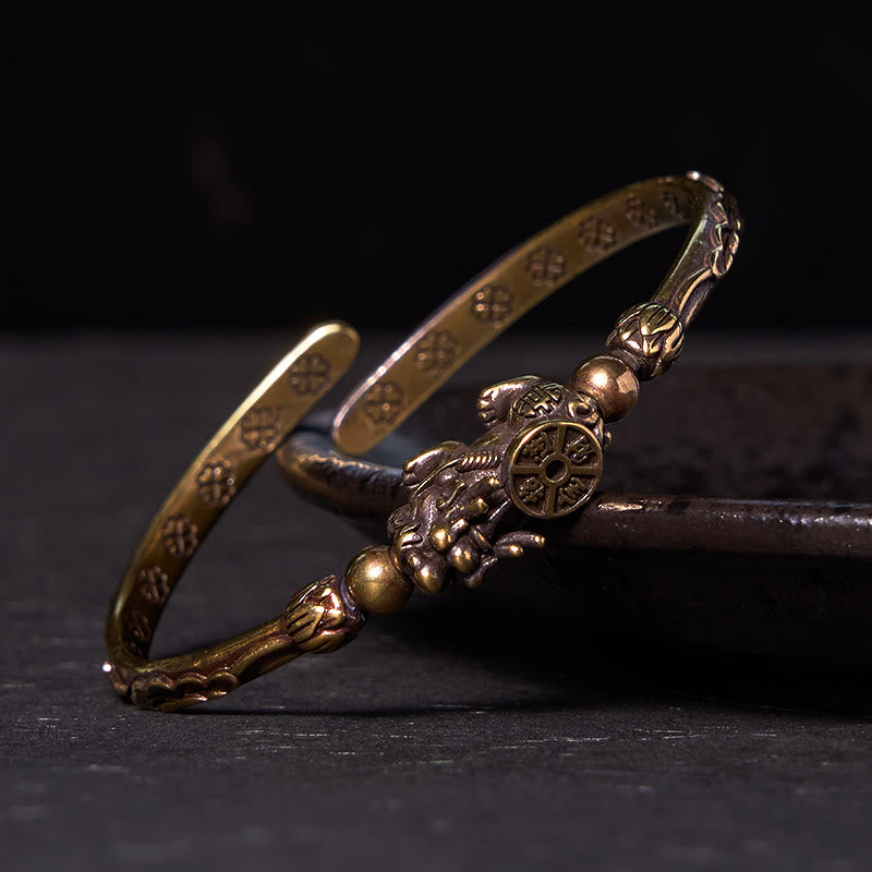 Pi Xiu Carrying Coin Ingot Copper Brass Luck Wealth Bracelet Bangle