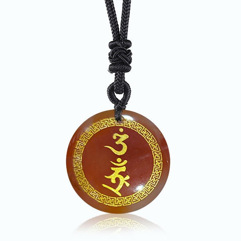 Surrounding Swastika Pattern Vajra Protection Mantra Natural Various Crystal Black Obsidian Fulfilment Necklace Pendant - Image 13