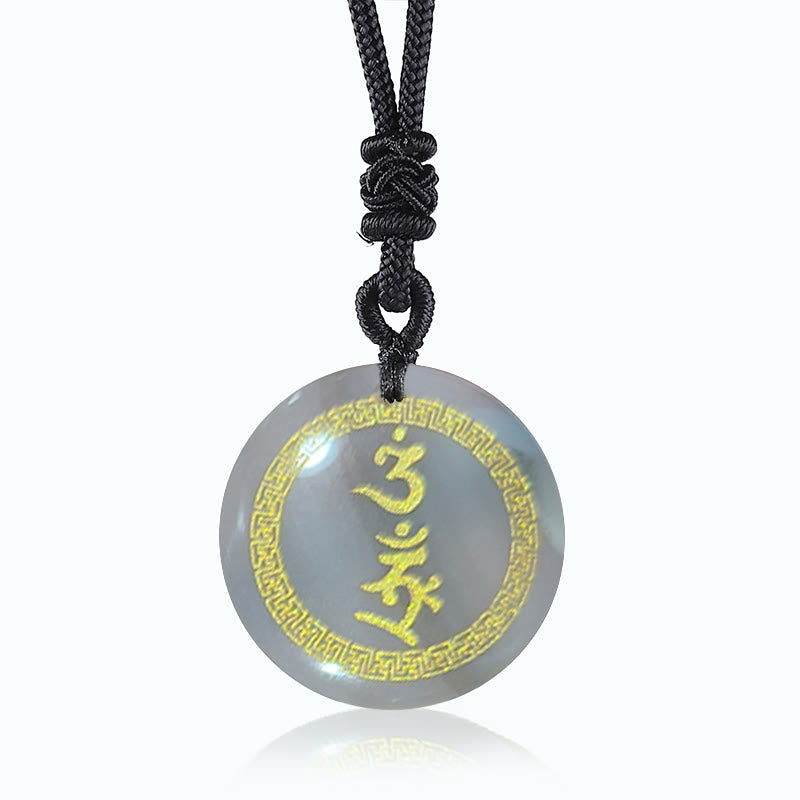 Surrounding Swastika Pattern Vajra Protection Mantra Natural Various Crystal Black Obsidian Fulfilment Necklace Pendant - Image 9