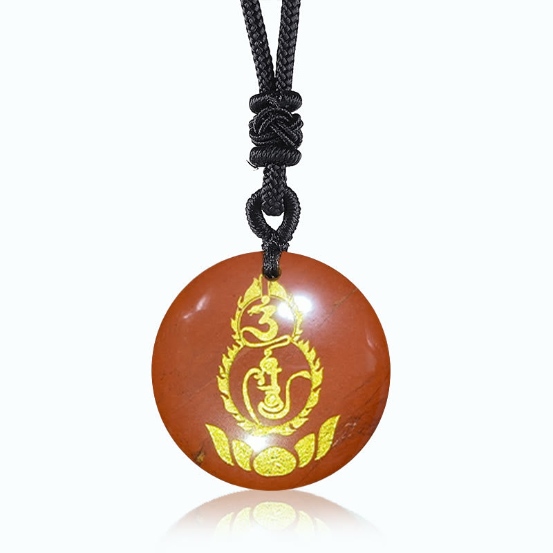 Gourd Lotus Pedestal Pattern Vajra Protection Mantra Natural Various Crystal Black Obsidian Fulfilment Necklace Pendant - Image 11