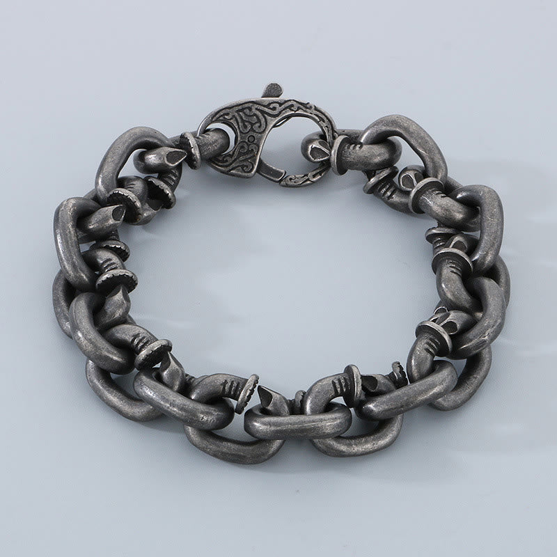 Square Rivets Titanium Steel Good Luck Balance Bracelet