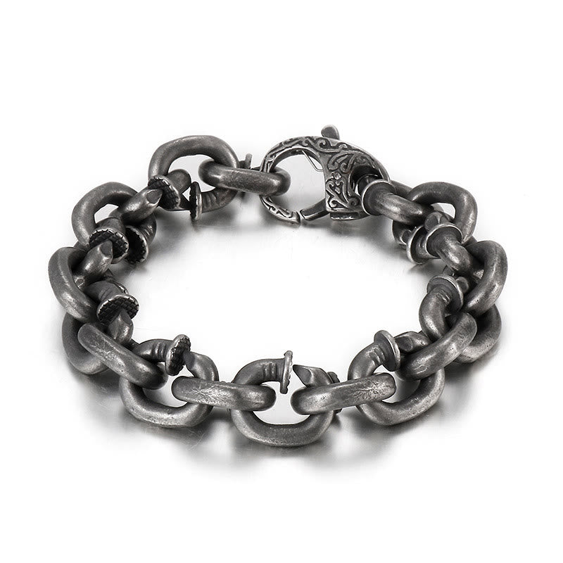 Square Rivets Titanium Steel Good Luck Balance Bracelet - Image 8
