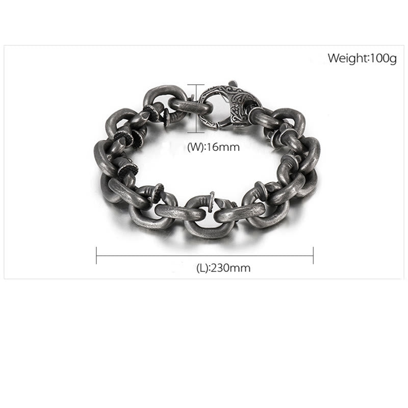 Square Rivets Titanium Steel Good Luck Balance Bracelet - Image 5