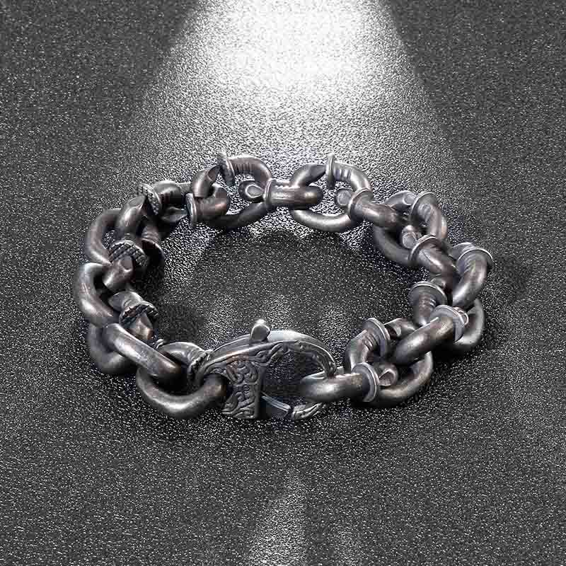 Square Rivets Titanium Steel Good Luck Balance Bracelet - Image 4