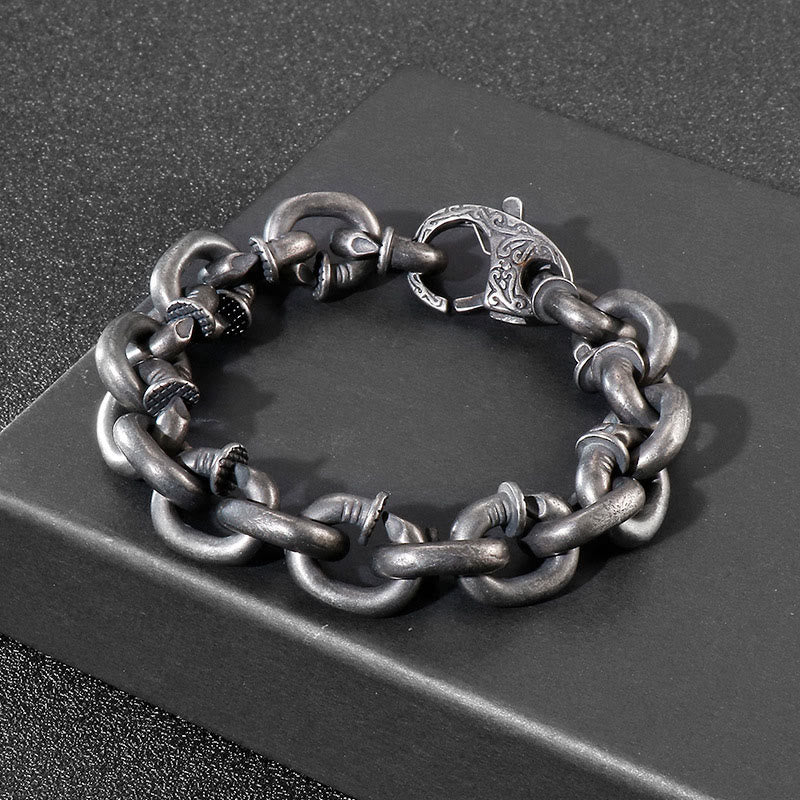 Square Rivets Titanium Steel Good Luck Balance Bracelet - Image 9