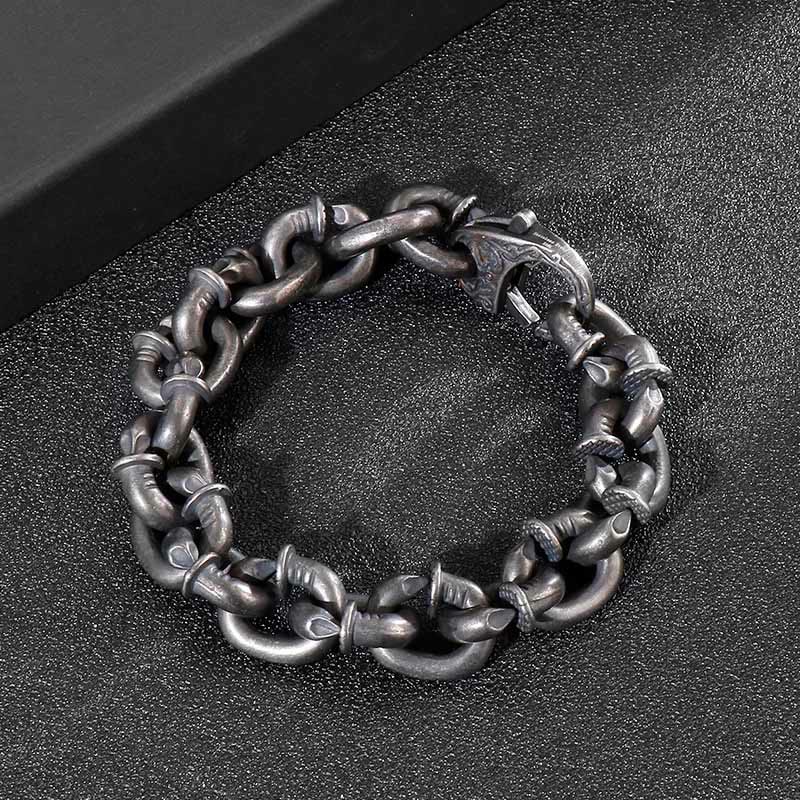 Square Rivets Titanium Steel Good Luck Balance Bracelet - Image 7
