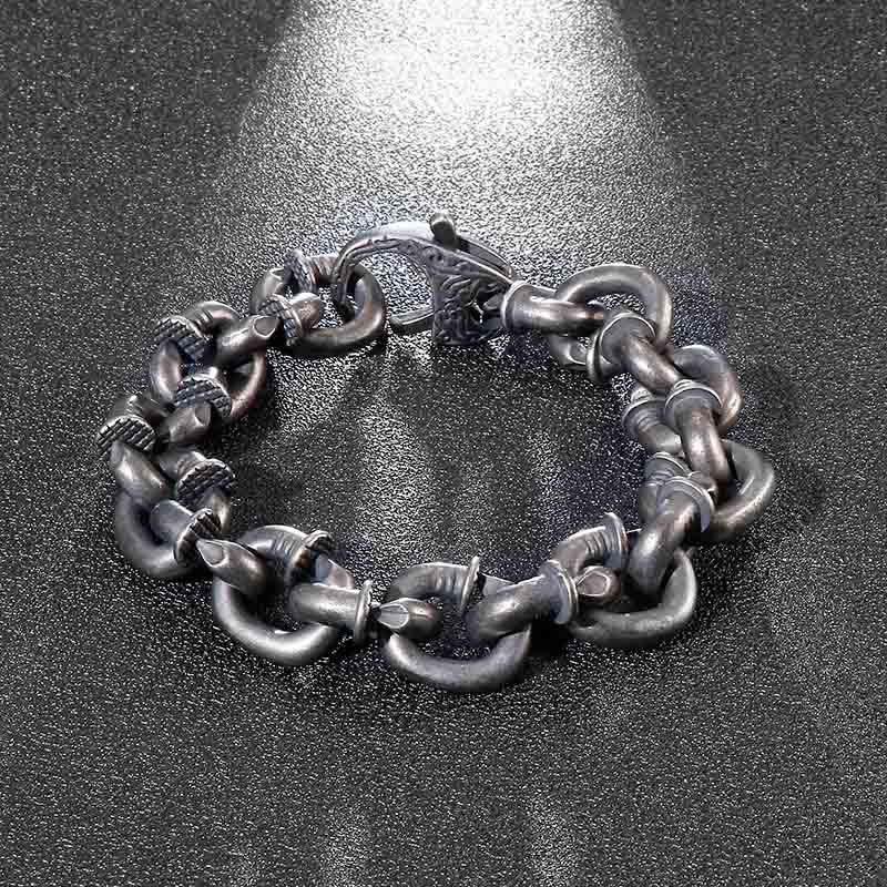 Square Rivets Titanium Steel Good Luck Balance Bracelet - Image 3