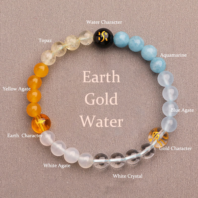 Five Elements Various Agate Crystal Sun Stone Wisdom Bracelet - Image 18