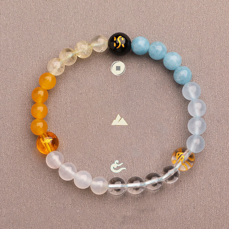 Five Elements Various Agate Crystal Sun Stone Wisdom Bracelet - Image 19