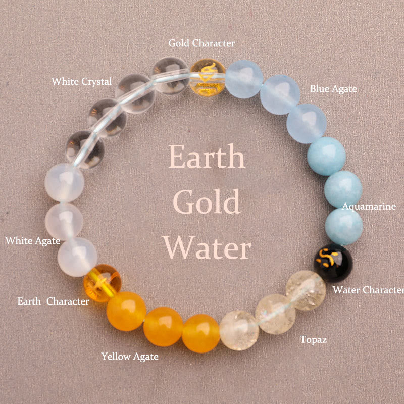 Five Elements Various Agate Crystal Sun Stone Wisdom Bracelet - Image 16