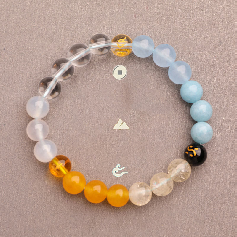 Five Elements Various Agate Crystal Sun Stone Wisdom Bracelet - Image 17