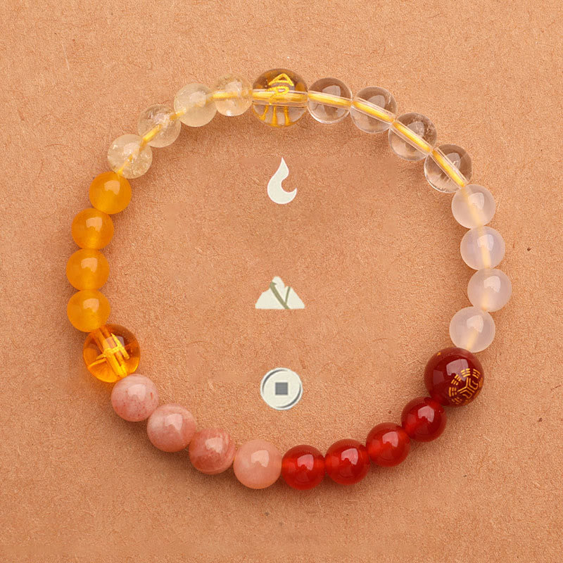 Five Elements Various Agate Crystal Sun Stone Wisdom Bracelet - Image 8