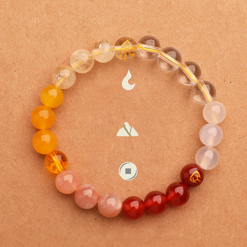 Five Elements Various Agate Crystal Sun Stone Wisdom Bracelet - Image 6