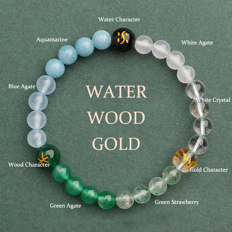 Five Elements Various Agate Crystal Sun Stone Wisdom Bracelet - Image 26