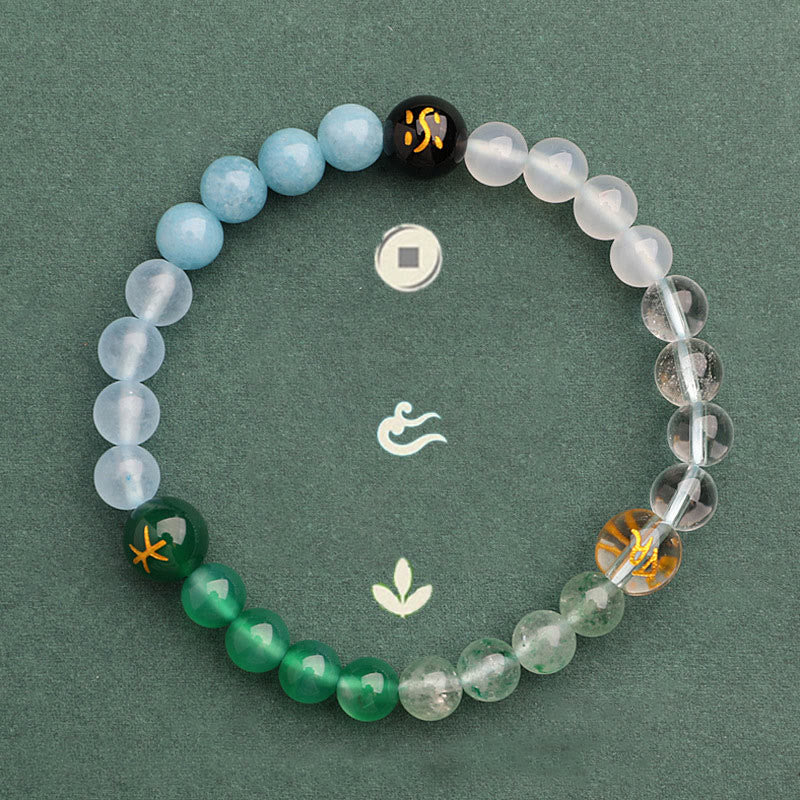 Five Elements Various Agate Crystal Sun Stone Wisdom Bracelet - Image 27