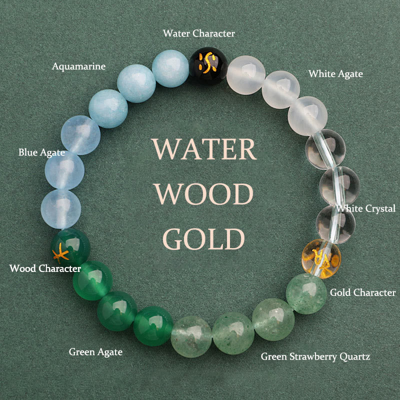 Five Elements Various Agate Crystal Sun Stone Wisdom Bracelet - Image 24