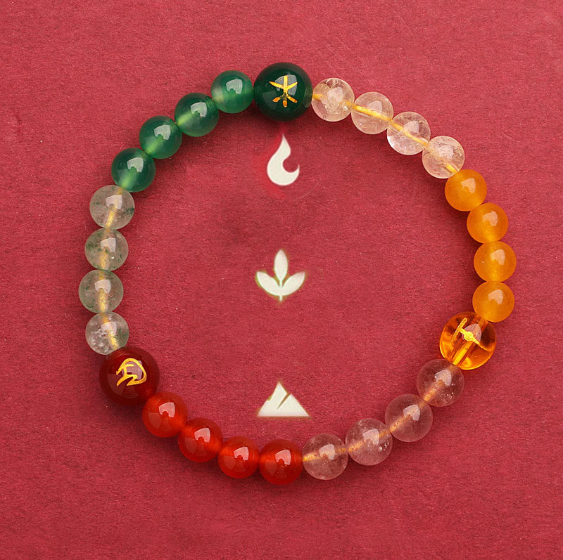 Five Elements Various Agate Crystal Sun Stone Wisdom Bracelet - Image 46