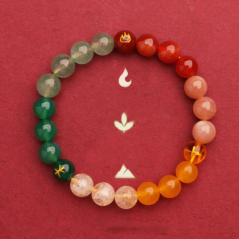 Five Elements Various Agate Crystal Sun Stone Wisdom Bracelet - Image 44