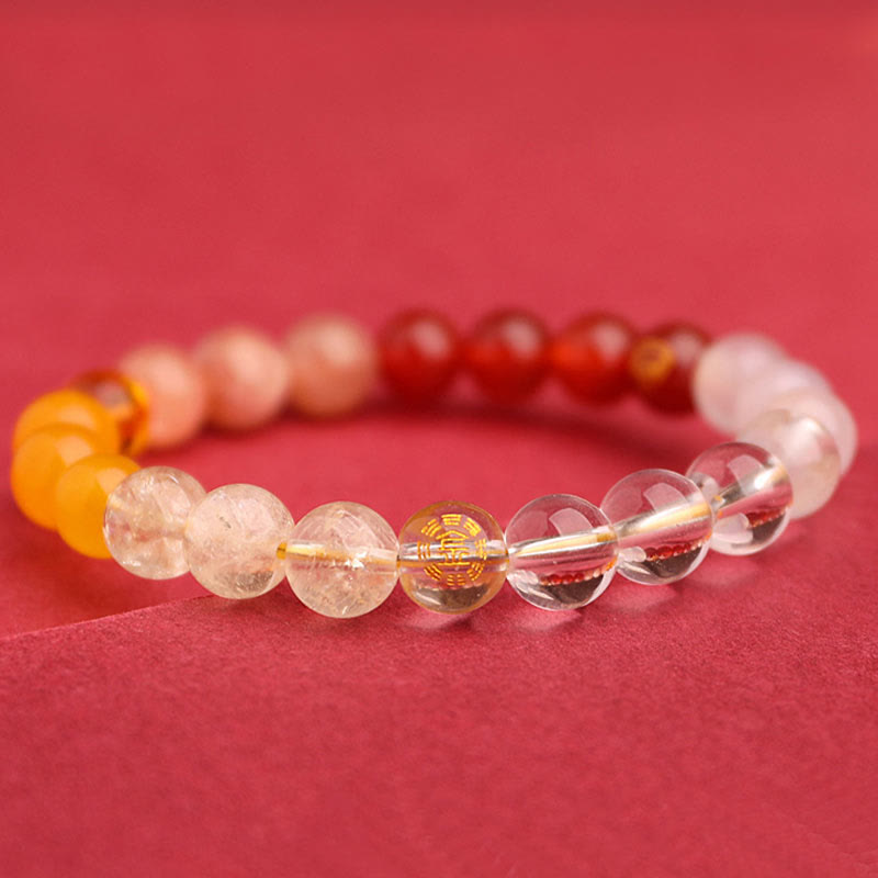 Five Elements Various Agate Crystal Sun Stone Wisdom Bracelet - Image 48