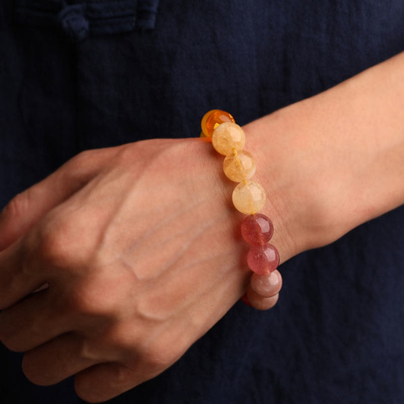 Five Elements Various Agate Crystal Sun Stone Wisdom Bracelet - Image 51