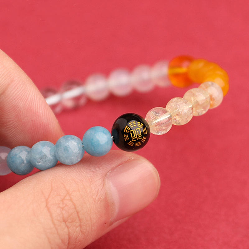 Five Elements Various Agate Crystal Sun Stone Wisdom Bracelet - Image 49