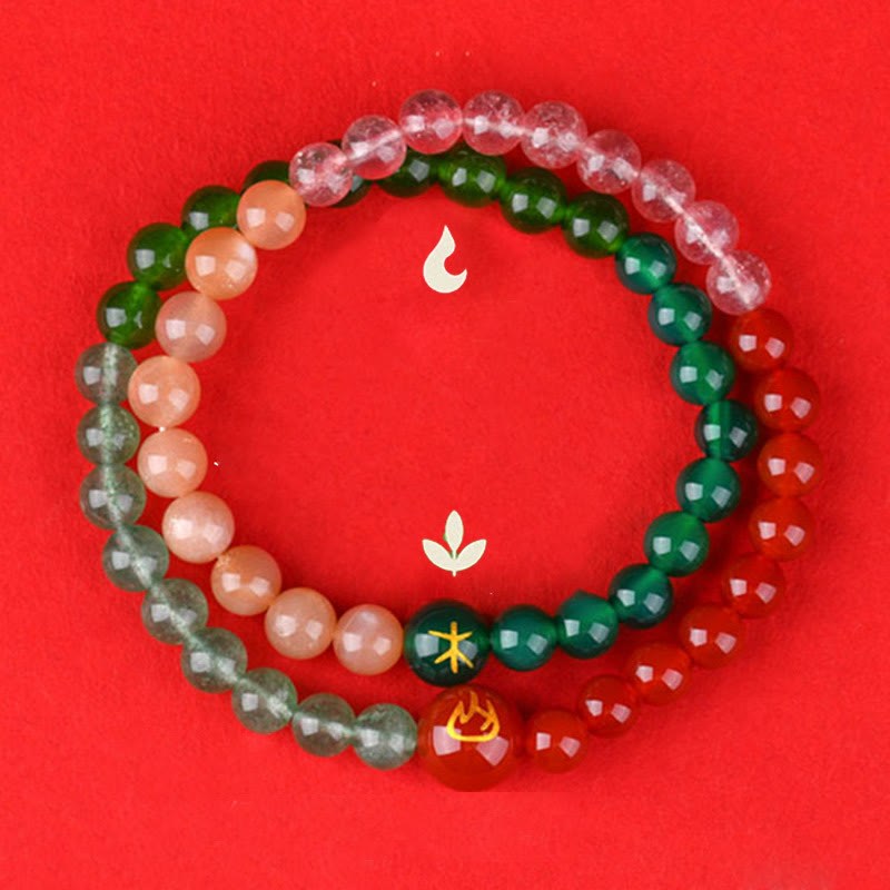 Five Elements Various Agate Crystal Pearl Black Onyx White Agate White Crystal Luck Bracelet - Image 13