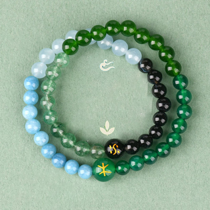 Five Elements Various Agate Crystal Pearl Black Onyx White Agate White Crystal Luck Bracelet - Image 22