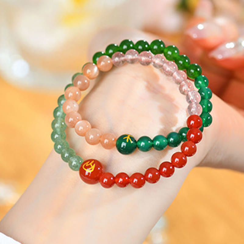 Five Elements Various Agate Crystal Pearl Black Onyx White Agate White Crystal Luck Bracelet - Image 15