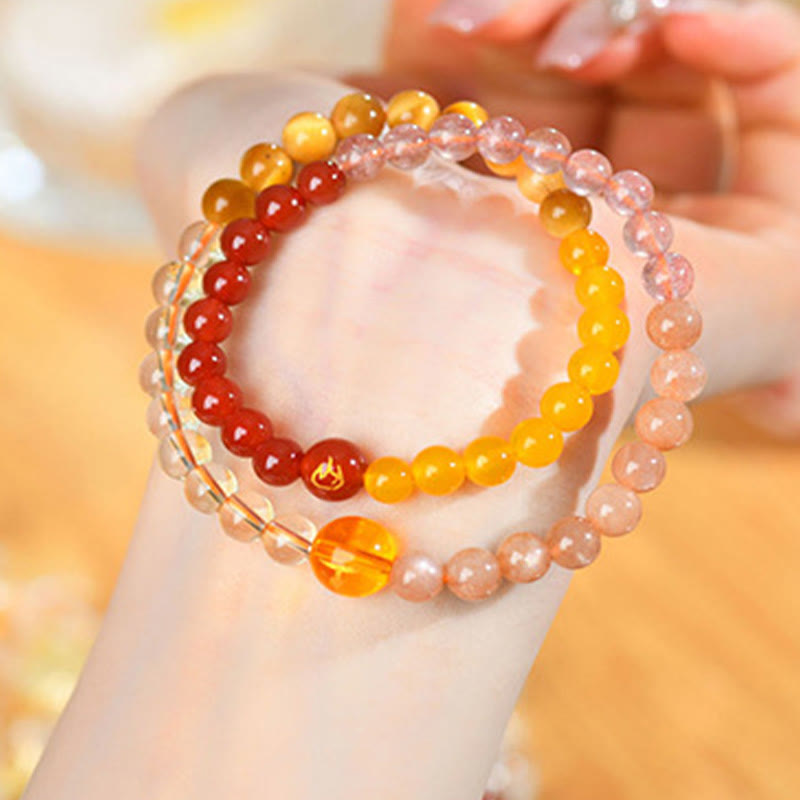 Five Elements Various Agate Crystal Pearl Black Onyx White Agate White Crystal Luck Bracelet - Image 28