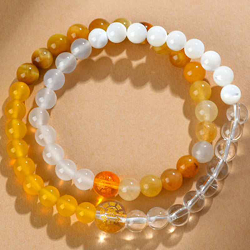 Five Elements Various Agate Crystal Pearl Black Onyx White Agate White Crystal Luck Bracelet - Image 34