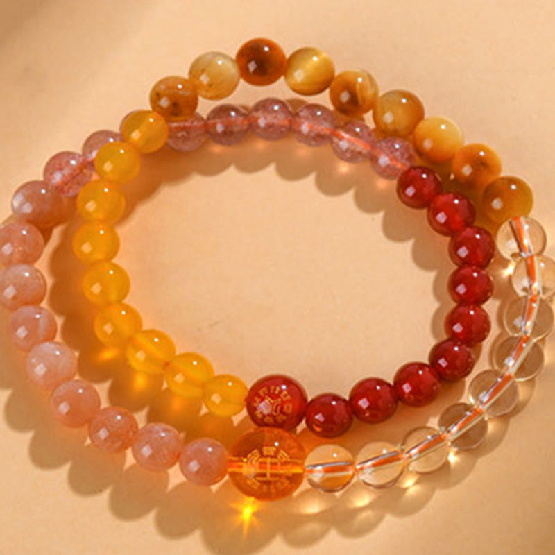 Five Elements Various Agate Crystal Pearl Black Onyx White Agate White Crystal Luck Bracelet - Image 27