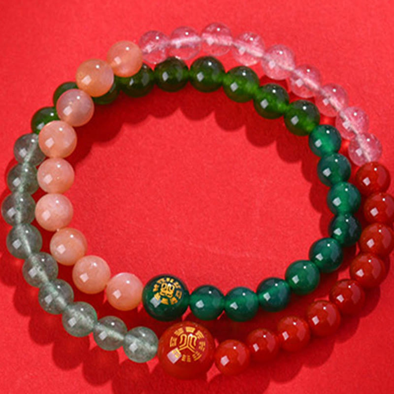 Five Elements Various Agate Crystal Pearl Black Onyx White Agate White Crystal Luck Bracelet - Image 14