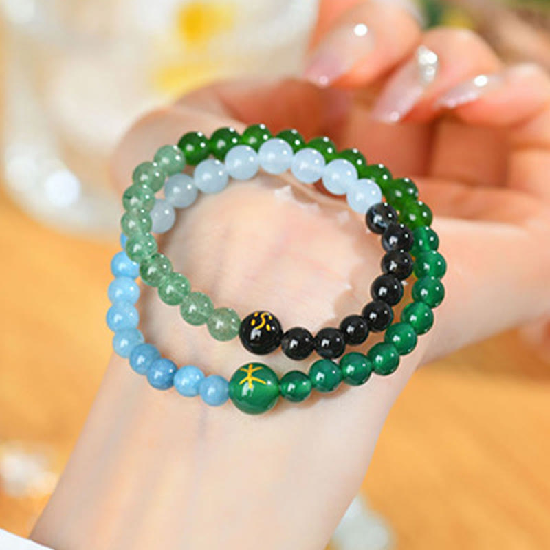 Five Elements Various Agate Crystal Pearl Black Onyx White Agate White Crystal Luck Bracelet - Image 24