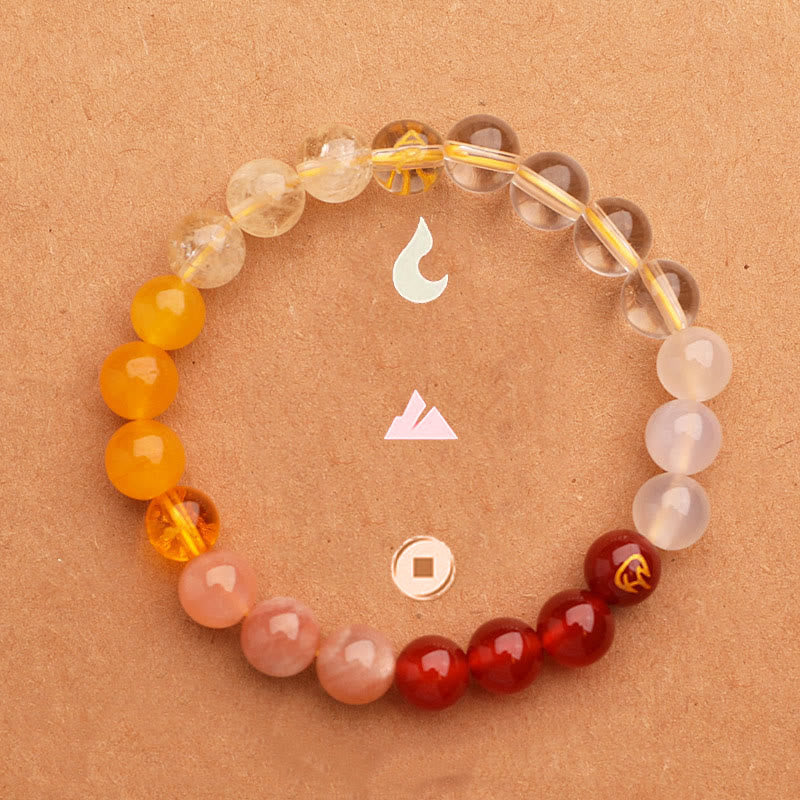 Five Elements Various Agate Crystal Green Strawberry Quartz Sun Stone Wealth Bracelet - Image 28