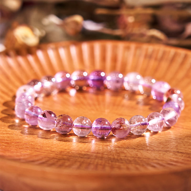 Natural Purple Phantom Love Wisdom Bracelet - Image 3