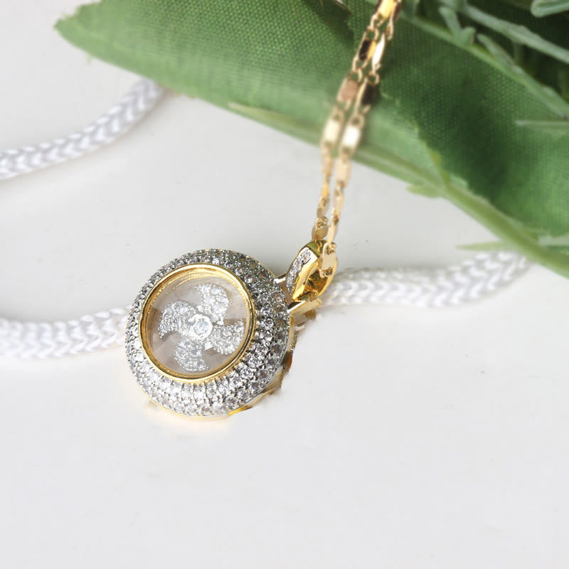 Gold plated Copper Brass Rotatable Windmill Fu Balance Necklace Pendant - Image 8