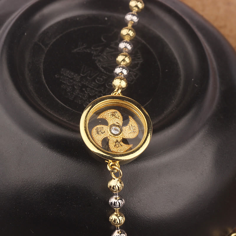 Feng Sheng Shui Qi Copper Brass Rotatable Windmill Bead Protection Braided Bracelet - Image 6