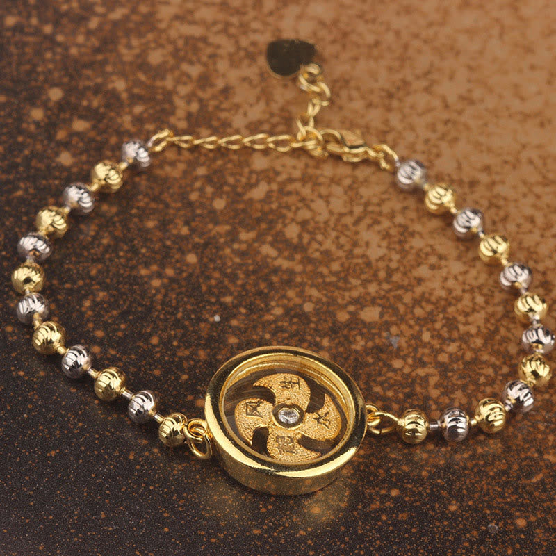 Feng Sheng Shui Qi Copper Brass Rotatable Windmill Bead Protection Braided Bracelet - Image 5