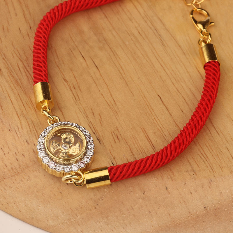 Red String Copper Brass Rotatable Windmill Feng Sheng Shui Qi Protection Braided Bracelet