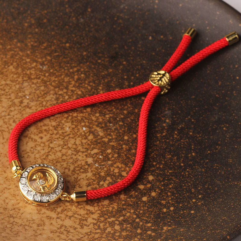 Copper Brass Feng Sheng Shui Qi Rotatable Windmill Red String Faith Braided Bracelet - Image 11
