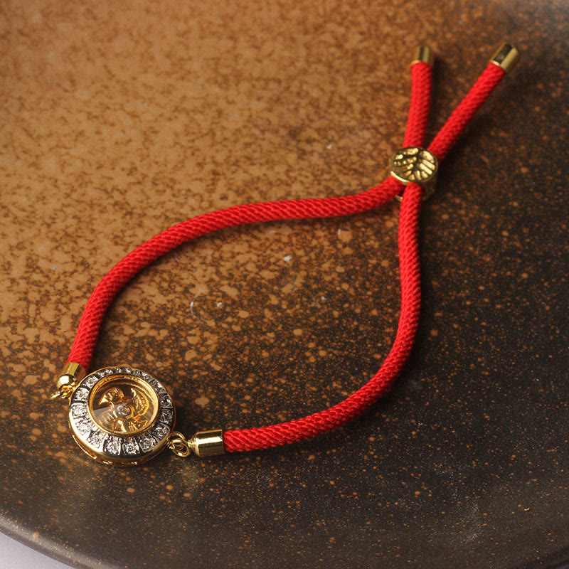 Copper Brass Feng Sheng Shui Qi Rotatable Windmill Red String Faith Braided Bracelet - Image 13