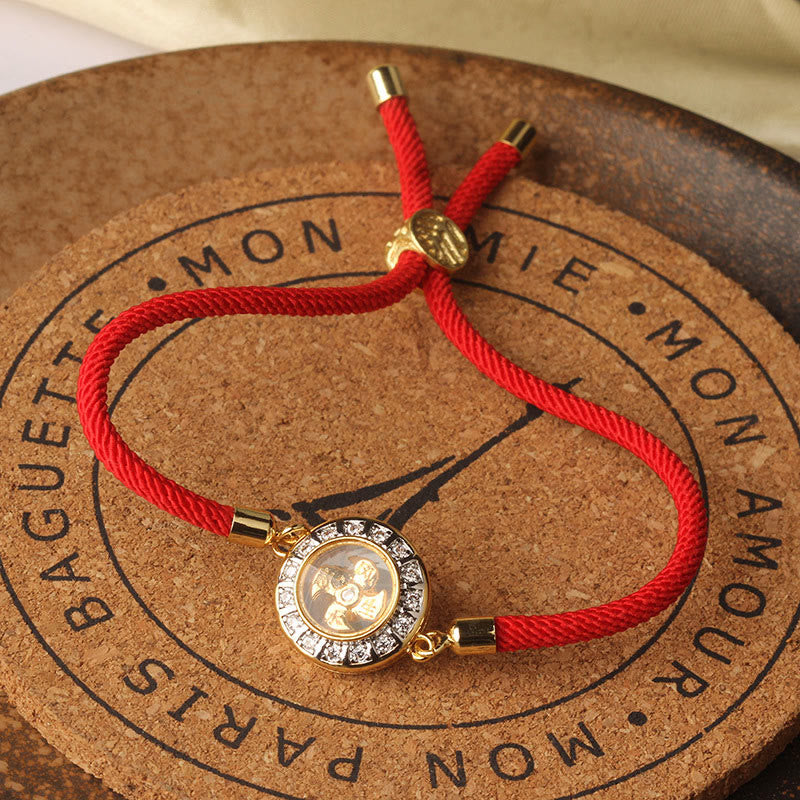 Copper Brass Feng Sheng Shui Qi Rotatable Windmill Red String Faith Braided Bracelet - Image 8