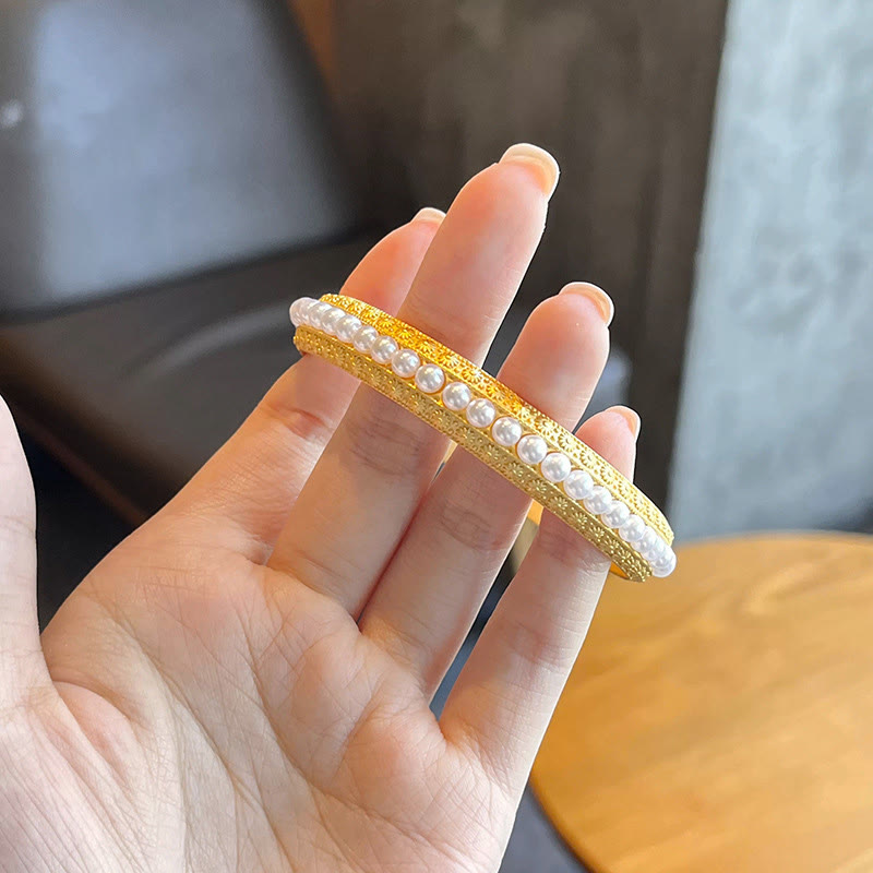 Copper Pearl Healing Cuff Half Bracelet Bangle - Image 18