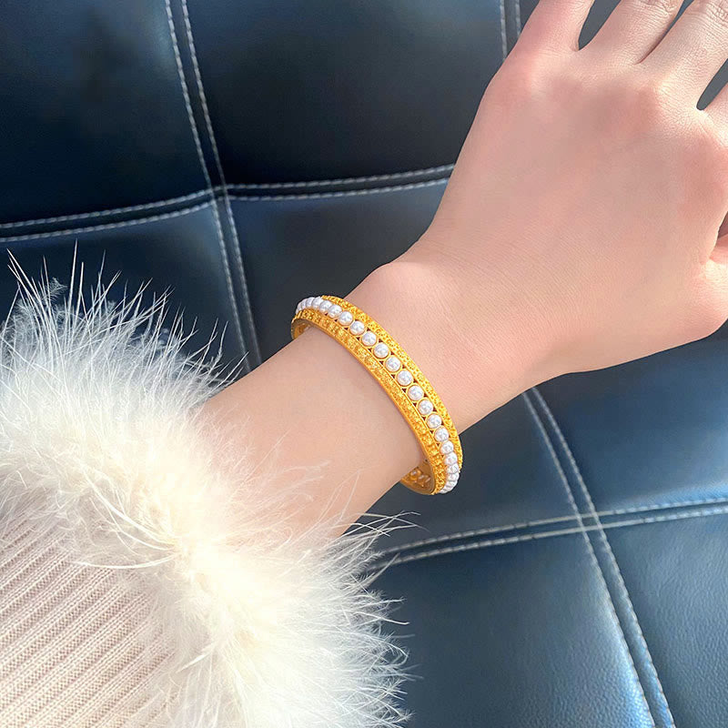 Copper Pearl Healing Cuff Half Bracelet Bangle - Image 17