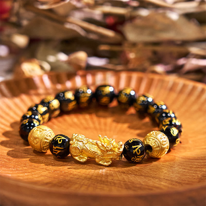 FengShui PiXiu Obsidian Wealth Bracelet